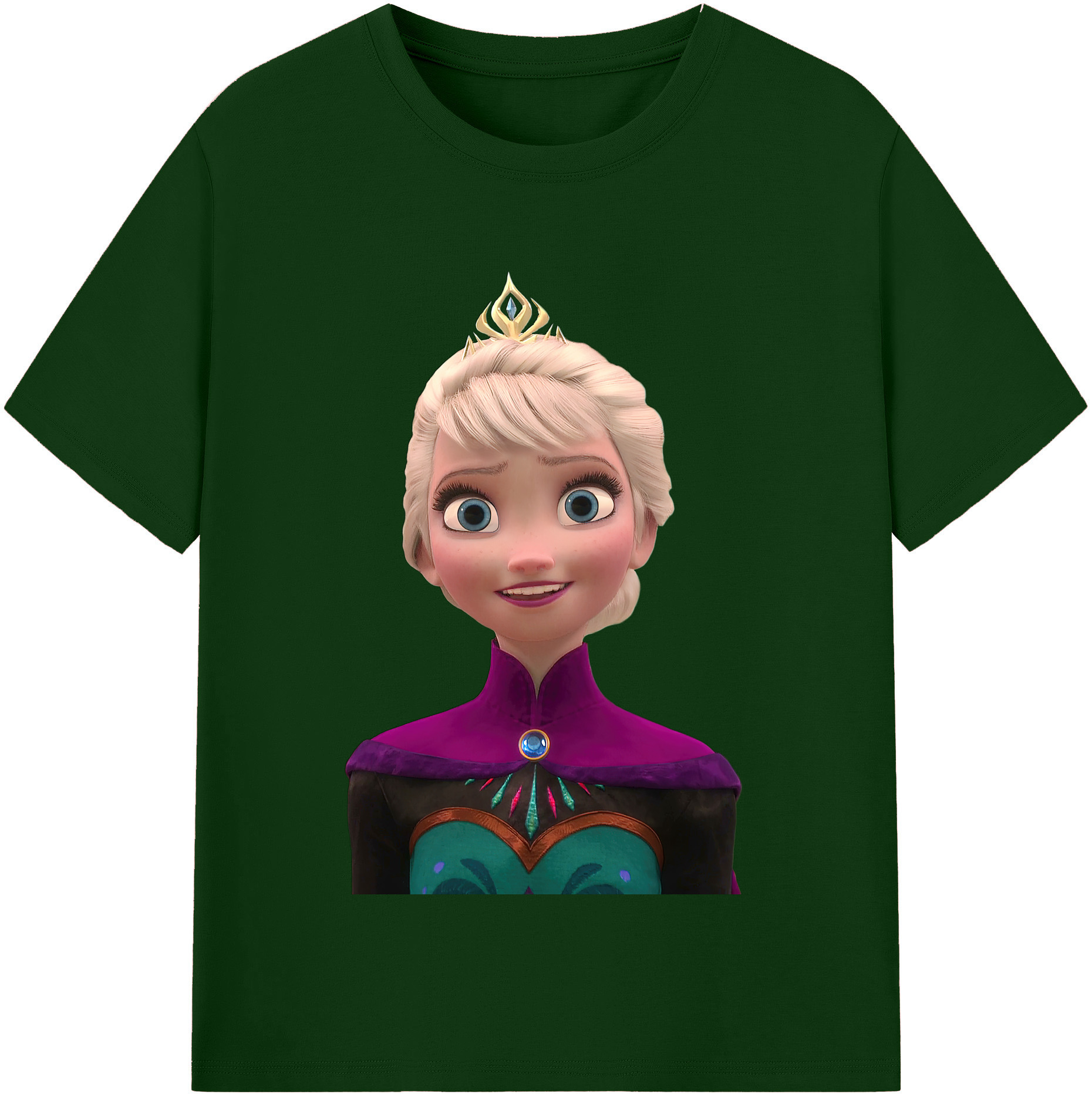 （画像用） アナと雪の女王 アンナ エルサ Frozen Anna Elsa 綿100％半袖Tシャツ（フロントプリント）